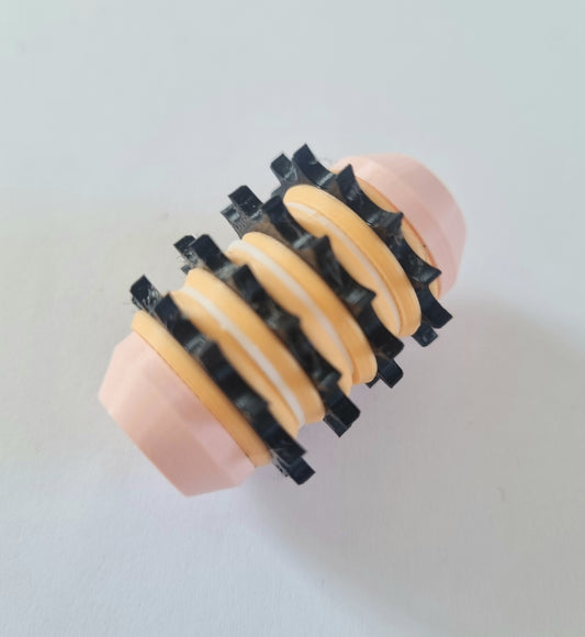 SALE Pink, Black  & Peach Free Spinning Spiky Twiddle Keychain